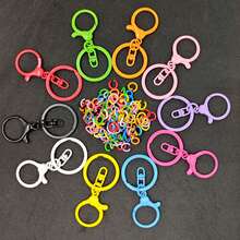 110pcs Colorful Keychain Accessories Set, Includes 10pcs Lobster Clasp Key Rings And 100pcs Open Jump Rings, Keychain Making Accessories For DIY Crafts, Keychains And Bag Decoration, Random Mixed Colors - Multicolor - View 3