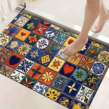 1pc Pattern Printed Diatomaceous Earth Kitchen Mat, Absorbent Kitchen Floor Mat, Kitchen Rug, Sink Front Mat, Suitable For Kitchen, Bathroom, Entryway, Hallway, Laundry Room And Home Decor - Multicolor - View 3
