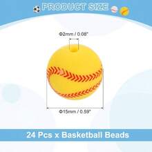 Eye Pins - Yellow Baseball + 15mm - View 3