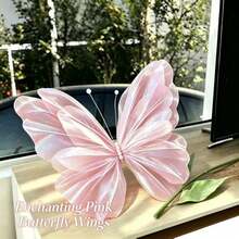 1/3pcs Set Silk Artificial Butterfly, Suitable For Wedding Decoration, Large Chiffon Artificial Butterfly, Artificial Flower, Window Display, Outdoor Garden Decoration, Birthday Party Theme Decoration, Home Decor, Wreath Decoration, Large Floral - Multicolor - View 1
