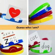 [1 Set - 2/6/61 Pcs]"Who Am I" Adjustable Colorful Plastic Headbands, 6 Colors, Suitable For Classroom Role Play And Home Party Guessing Game Accessories, Interactive Teaching Tools, Word & Letter Learning, Card Games, Storytelling Props, Fun Education - Multicolor - View 5