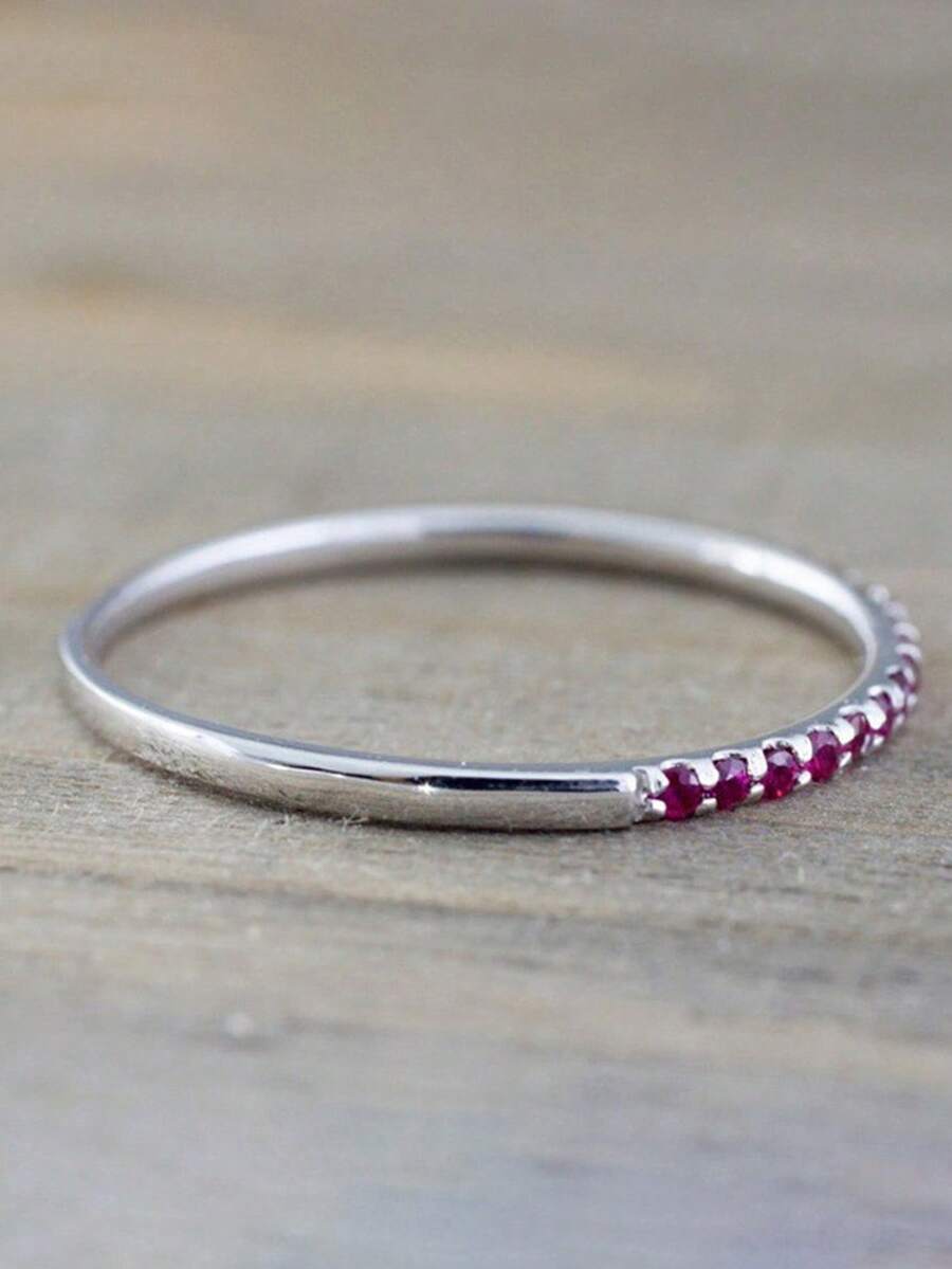 1pc Elegant Cubic Zirconia Ring For Women, Wedding Engagement Party Jewelry, Valentine's Day Gift
