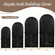 5ft/6ft/6.6ft/7.2ft Round CHIARA Sequin Backdrop Curtain, Wedding Birthday Party Photography Decoration (Arch Frame Not Included) - View 3
