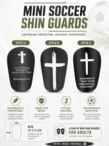 1 Pair Mini Thickened Adult New Style Football Shin Guards, Lightweight And Comfortable Football Equipment - Suitable For Football Training And Matches, 10*6cm Breathable Shin Pads, Lightweight Design Reduces Movement Restriction - Multicolor - View 2