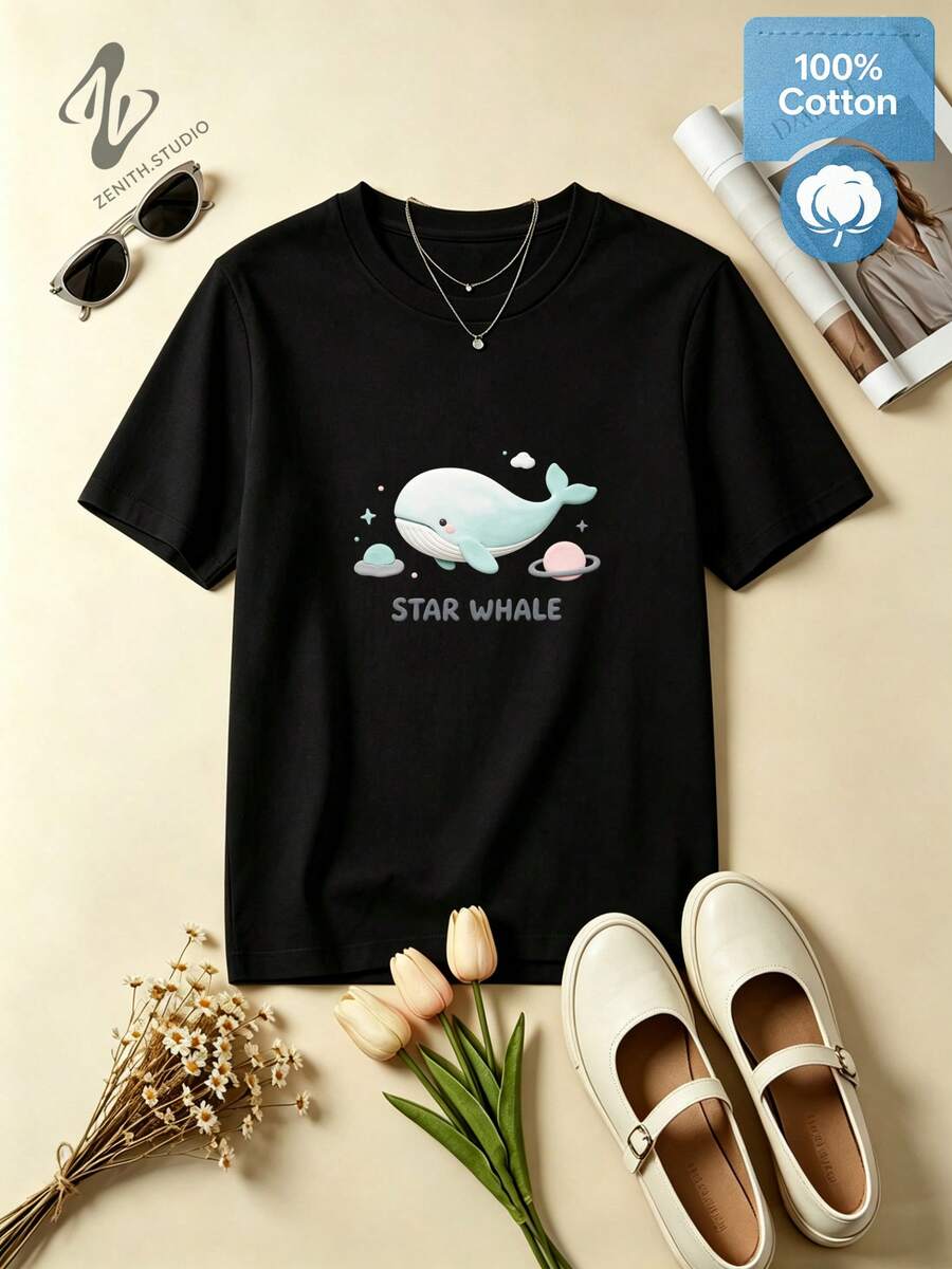 Women T-Shirts - 黑色 - 查看 1