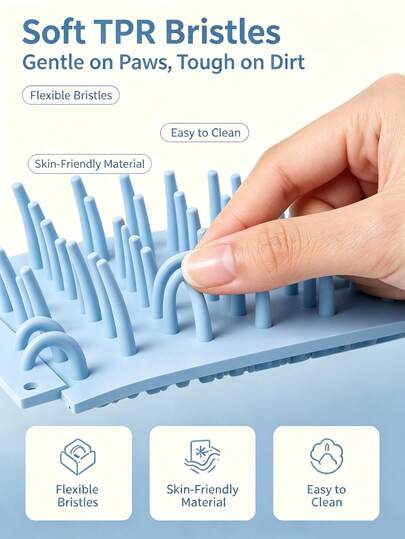 Cốc rửa chân chó cầm tay bằng silicone TPR có bàn chải, tháo rời được, giặt được, dùng cho chó nhỏ và trung bình, chó con, vệ sinh bùn khi đi dạo ngoài trời
