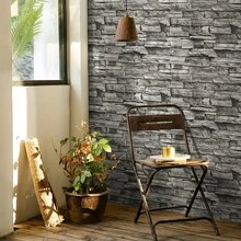 1 Roll Of Retro Brick Pattern Peel And Stick Wallpaper, Self-Adhesive Removable Wall, Kitchen Cabinets, Table Decor, Waterproof, Easy To Install, Suitable For Living Room, Bedroom, Bathroom Decor, Furniture Renovation, Rental Friendly, Home Decor - B-Grey - View 5