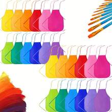 4/8/12pcs Bright Color Painting Aprons, Random Colors, Non-Woven Fabric & Polyester Material, Suitable For Teens And Artists, Vibrant Woven Style, Ideal For Classroom, Kitchen, Community Events, Parties, Crafts And Painting Activities - Non-woven Apron - View 11