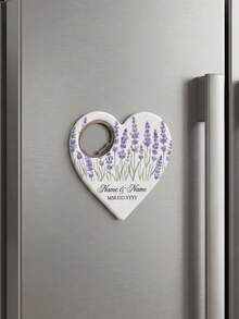 1pc Customized Heart-Shaped Magnetic Bottle Opener Fridge Magnet - Wedding Guest Souvenir, Engagement Party Commemorative Gift, Anniversary Gift, Wedding Room Fridge Decoration. - Multicolor - View 19