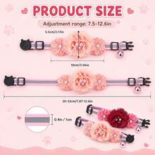 Fosaseua 2 Pack Floral Cat Collars With Bell And Removable Flower, Adjustable Kitten Collars  Cute Breakaway Cat Collar For Girl Cats Small Cats Dogs Daily Decoration - White - View 2