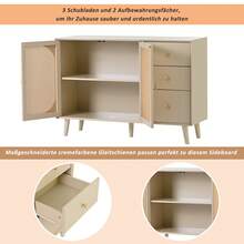 Modern Sideboard Offwhite 120cm With Doors And Drawers - White - View 8