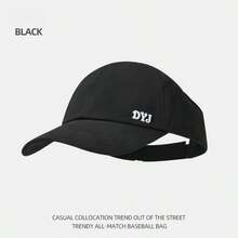 1pc Letter Casual Street Polyester (Polyester) Embroidered Metal Decor Sports Outdoor Ponytail Open Top Cap Summer - Black - View 5