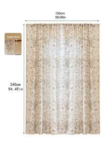COSYSCENE 1 pieza Cortina con estampado vintage de flores & mariposas con ribete de borlas, estilo botánico francés campestre para dormitorio, sala de estar y decoración del hogar - Multicolor - Ver 16