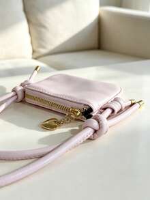 Girl's Mini Crossbody Bag, Versatile Solid Color Soft PU Material Small Square Bag, Lightweight Lipstick Coin Purse, Suitable For Daily Use - A - View 6
