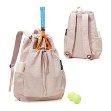 1PC Outdoor Tennis Drawstring Backpack For Court Training, Large Capacity, Dual Pockets, Portable Backpack - Multicolor - View 7