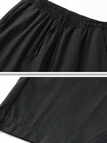 Multi-Pocket Men's Straight Leg Outdoor Sports Casual Pants, Lightweight Loose Cargo Pants For Spring And Autumn, Suitable For Daily Wear And Work - Black - View 4
