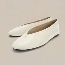 2026 Summer New Soft Sole Round Toe French Mary Jane Flat Ballet Shoes - Beige Thread - View 5