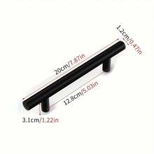 10pcs Matte Black T-Shaped Pulls, Powder Coated Stainless Steel Drawer Handles, Includes Installation Hardware, Suitable For Cabinets And Drawers, Multi-Functional Home Renovation Accessories - Multicolor - View 8