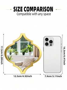4PCS Combination Extra Long Wall Mirrors Sticker - Skinny 12.5*70CM / 4.9x27.6 Inch Handmade Tear Drop Design With Gold Foil Finish, Wrought Iron Frames For Narrow Spaces, Tear Drop Mirror Wall Decor - Multicolor - View 4