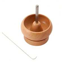 DIY Making Bead Spinner Bead Spinner For Jewelry Making, Effortless Rotating Wooden Bracelet Spinner With 1 Beading Needles For Making Seed Clay Beads Waist, Bracelets - C - View 9