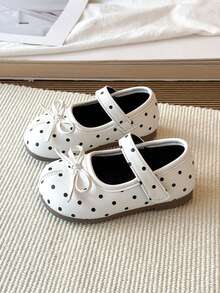 Korean Style Small Polka Dot Bow Princess Shoes 2026 New One-Strap Soft Sole Anti-Slip Baby Versatile Mary Jane Shoes - Beige - View 6