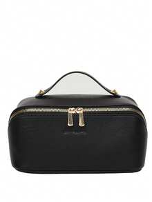 1 Stück PU-Leder Wickeltasche, Wickelaufbewahrungstasche für Mama und Papa, flache offene Make-up-Tasche, Kosmetiktasche für Jungen und Mädchen, Schulanfang, Baby-Essential - Verschiedenfarbig - Übersicht 16