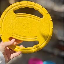 Durable Dog , Bite-Resistant, Designed For Dog Training, Bright Yellow Pet Training Disc, Suitable For Border Collies, Can Be Used For Outdoor Fetch And Tug-Of-War Games, Durable Toy For Indoor And Outdoor Play - Red - View 3