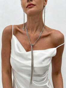1 Stück minimalistische Y-förmige Metall-Quasten-Kette, cooler Stil, mehrlagige CCB-Perlen-Halskette (Farbabweichung, abhängig vom tatsächlichen Produkt) - Verschiedenfarbig - Übersicht 4