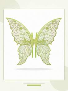 Girls Glitter Butterfly Fairy Wings Set, Fairy Princess Costume Wings, Suitable For Halloween Party Role Play - A - View 17