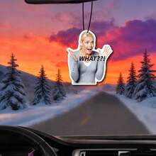 Shocked Woman Shrugging "WHAT" Funny Expression Car Air Freshener - A - 查看 5