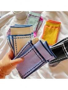 5 Pairs Women's Colorful Striped Mid-Calf Socks, Korean Style Fashion Sports Socks, Solid Color - Multicolor - View 7