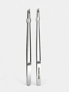 Stainless Steel Slanted Tip Precision Eyebrow Tweezers, For Facial Hair Removal - View 14