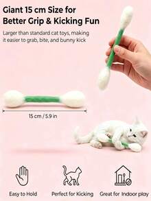 10/2pcs Cat Interactive Teaser Wand, Cat Toy, 6 Colors, Suitable For Indoor Entertainment, Bite-Resistant, Large Size Interactive Cat Kicking Game Enthusiast Gift Accessory - Multicolor - View 3