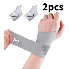 2pcs Soft Adjustable Wrist Braces For 6-8.3 Inch Wrist Circumference, High Elasticity Skin-Friendly Fabric Compression Wrist Support Band, Black Minimalist Full Coverage Design With Secure Thumb Loop And Reusable Hook And Loop Fastener, Even Pressure Fit To Wrist Contour - Multicolor - View 14