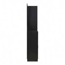 Modern Compact Wardrobe With Shoe Cabinet And Mirror, Black - 黑色 - 查看 5