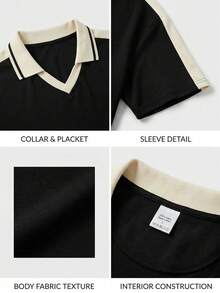 GRDR Men's Summer Casual Short Sleeve T-Shirt, Fashionable Minimalist Solid Color Short Sleeve Suitable For Running And Daily Wear - Black - View 11