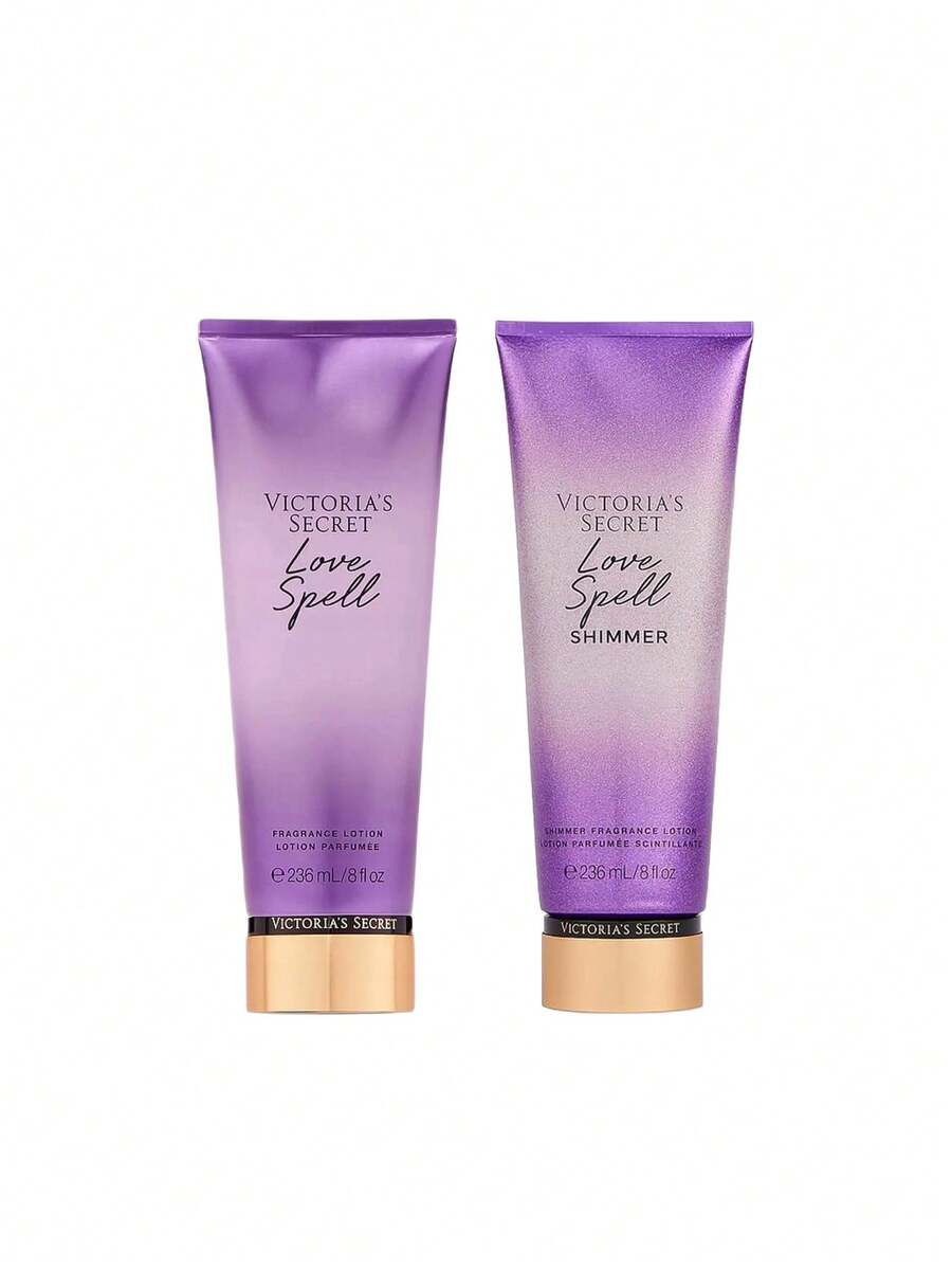 Victoria's Secret [Bundle] Love Spell Body Lotion 236 ml + Love Spell Shimmer Body Lotion 236 ml - Kärleksförtrollning + Kärleksförtrollningsskimmer - Visa 1