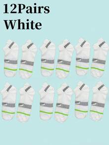 6/12 Pairs New Men's Summer Plus Size Sports Short Socks, Mesh Breathable, Simple Versatile Invisible Socks - Multicolor - View 8