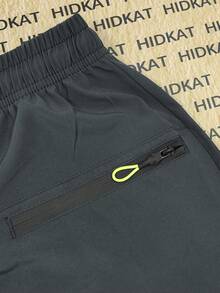 Hidkat Women's Spring Summer Autumn Minimalist Solid Color Casual Straight Leg Pants, Lightweight Breathable Fabric, Multiple Zipper Pockets, Drawstring Waist, Suitable For Outdoor, Casual, Sports, Running - Grey - View 8