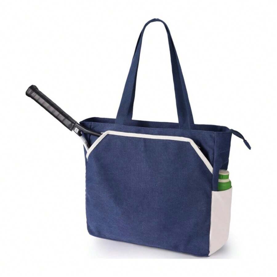 1PC Outdoor Tennis Court Handbag For Leisure Play, Multi-Compartment Storage For Rackets And Water Bottles, Commuting Tote Bag - Multicolor - View 1