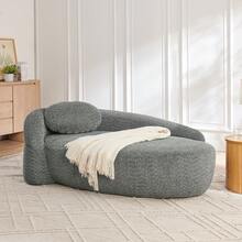 Sofa Grey Made Of Teddy For Living Room - 深灰色 1 人座 - 查看 10