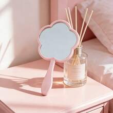 Flower-Shaped Handheld Mirror, Pocket Portable, High-Definition Mirror Surface Without Distortion, Solid Color Flower Design Best Friend Matching Mirror, Bathroom Moisture-Proof Makeup Touch-Up, Romantic Gift For Campus Season, Sweet Gift For All Holidays, Practical Gift For Campus Season/Valentine's Day/Wedding Season/Christmas - Multicolor - View 17
