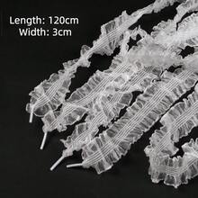 4件組法式女孩風蕾絲珍珠流蘇蝴蝶結鞋帶套組，溫柔風通用鞋飾，適用訓練鞋與運動鞋，DIY鞋面改造配件 - 白色 - 查看 4