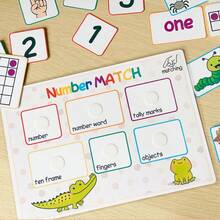 Number Matching Practice Book With 66 Round Dot Task Tracker, 29*21cm, Math Counting, Develops Logical Thinking, Creativity And Hands-On Ability, Suitable For Stress Relief, Family Interaction - Crocodile Counter - View 3