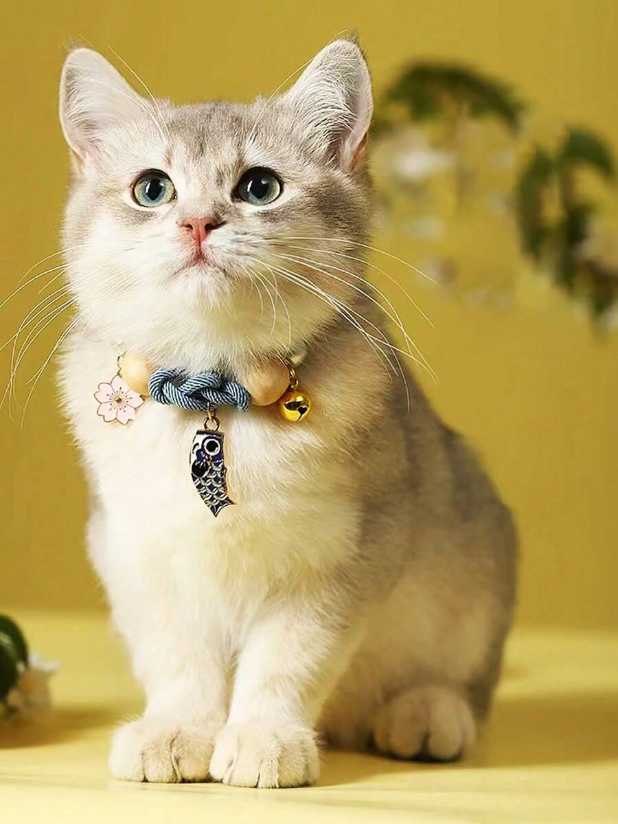 1pc Handmade Pet Necklace, Chinese Style Necklace For Small Animals, Cat Necklace, Dog Necklace, Rabbit Necklace, Pet Fashion Accessory - Multicolor - View 1