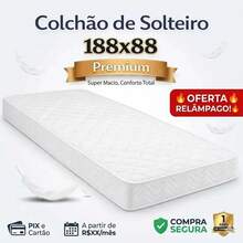 Colchão Semi-ortopédico Solteiro 88x188 100% Espuma Firme - Branco - Visão 3
