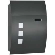 HOMCOM Wall Mounted Letter Box, Weatherproof Post Box For Outside Wall, Modern Mailbox With 2 Keys And Nameplate, Anthracite Grey - T0001-01-6122 - View 12