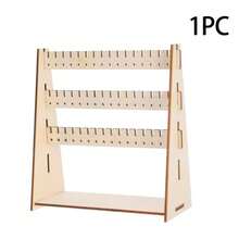 1pc Wooden Jewelry Display Stand - Home Boutique, Handmade Studio Desktop Storage - Durable Design, Multi-Slot Jewelry Rack - Multi-Functional Triangular Earring, Necklace, Bracelet Organizer - A - View 5