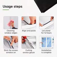 Self-Adhesive Window Screen - Window Mesh Curtain, Mosquito & Insect Barrier, Suitable For Windows, Kitchen Doors, Home Use, Easy Installation & Removable, Breathable, Dust-Proof Window Mesh, Customizable - A - View 12