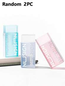 2pcs Lovely Erasers, Ins Simplicity Solid Color Erasers, Transparent Pencil Erasers, Back To School, Cute Student Supplies, Ultra Clean, Easy To Erase, Low Dust Erasers - Default - View 12